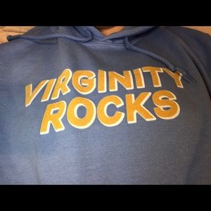 Virginity rocks hoodie size medium